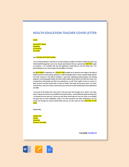 Free Education Curriculum Specialist Cover Letter Template - Google ...