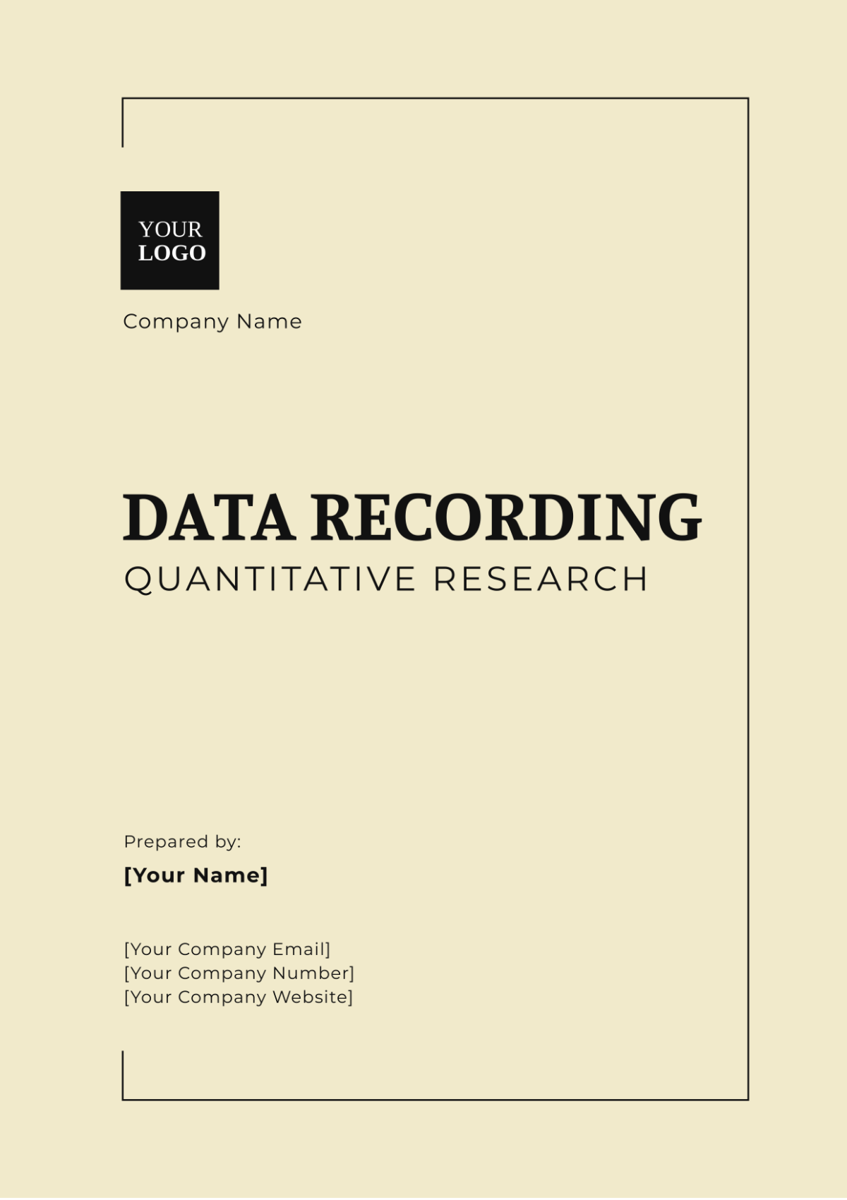 Data Recording Quantitative Research Template - Edit Online & Download