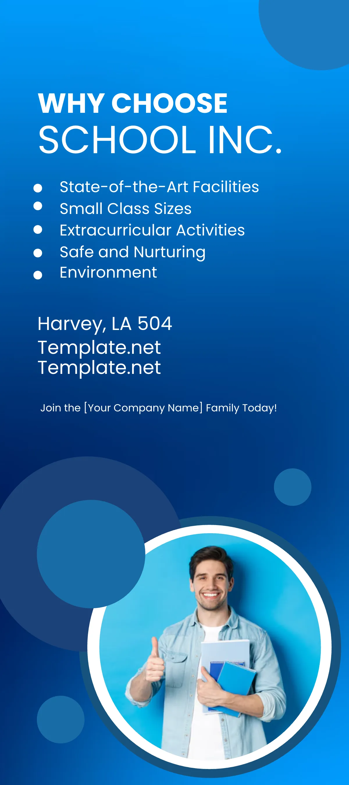 Free School Advertising DL Card Template to Edit Online