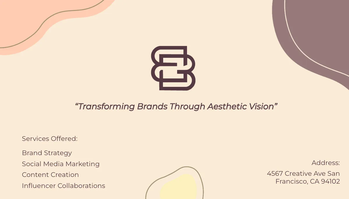 Free Aesthetic Marketing Manager Business Card Template to Edit Online