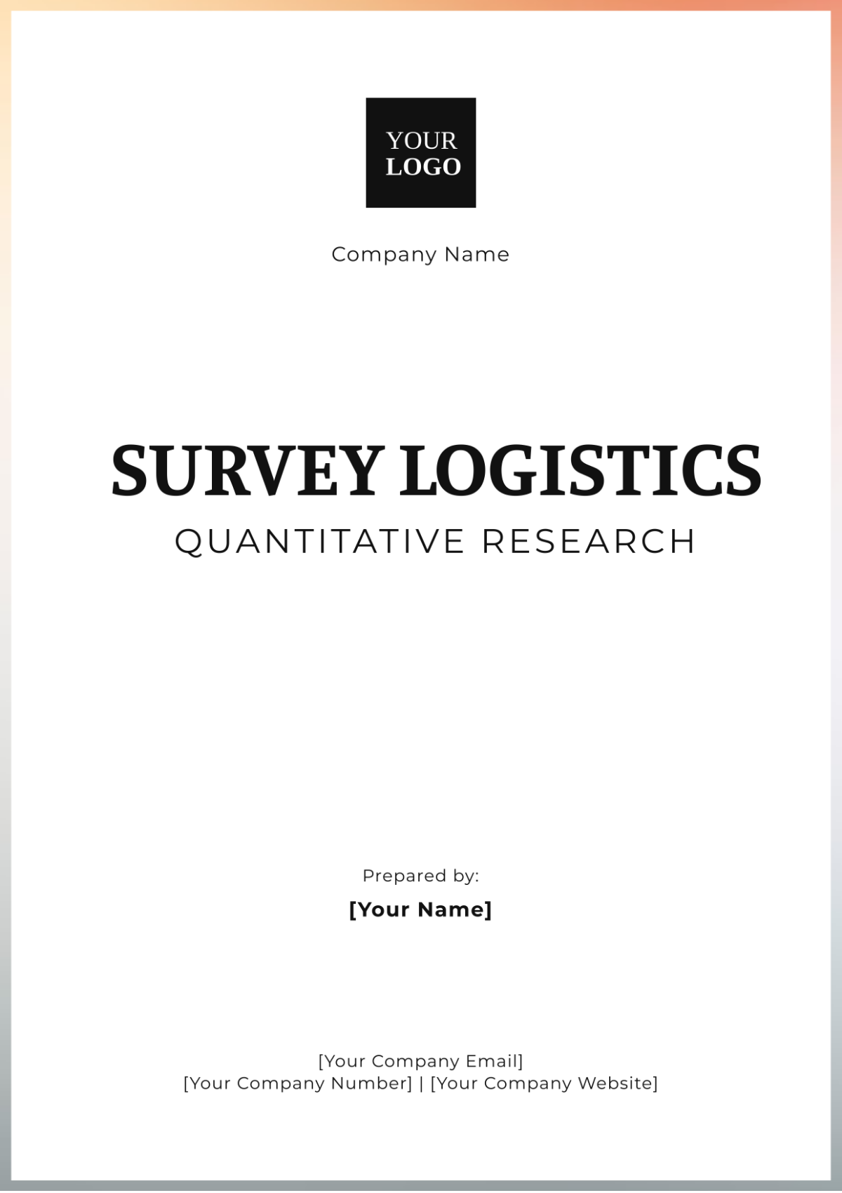 Survey Logistics Quantitative Research Template - Edit Online & Download