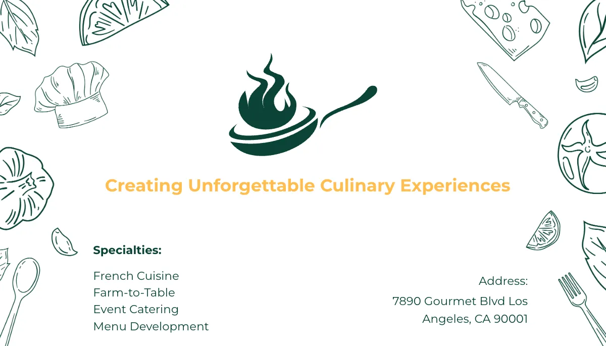 Free Basic Chef Business Card Template to Edit Online