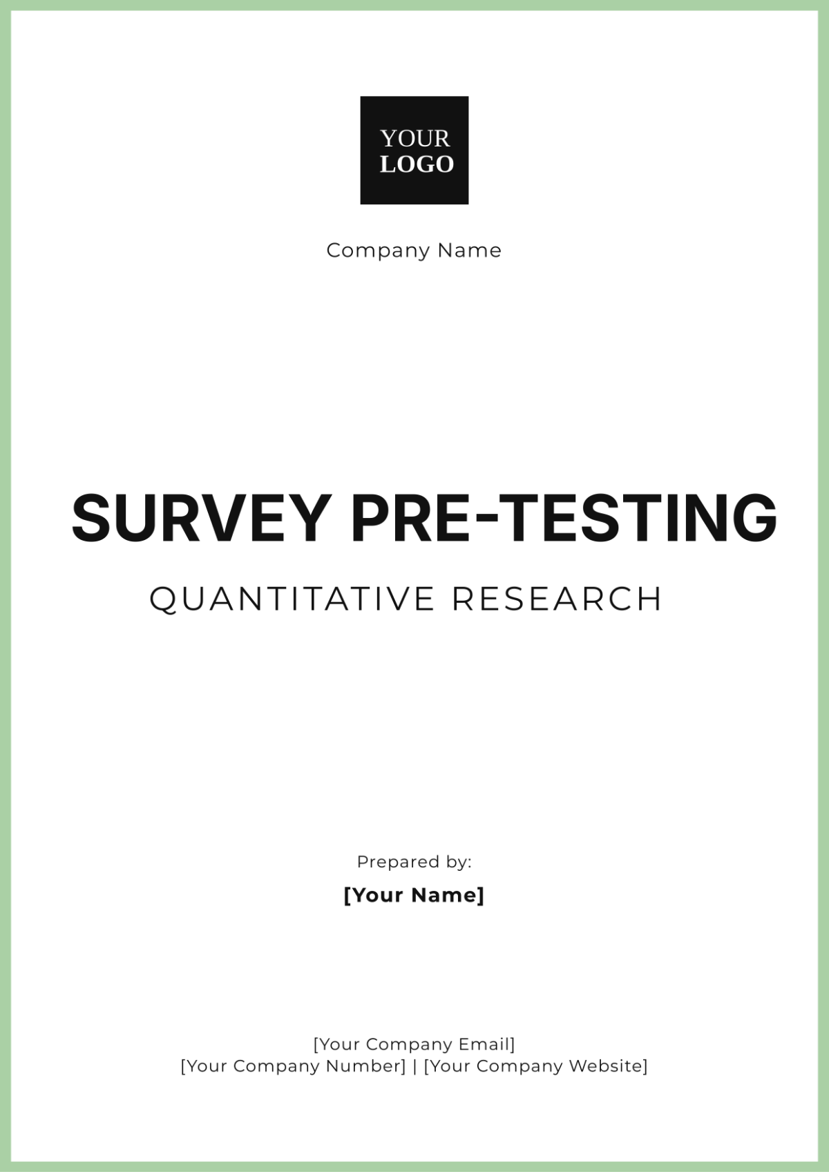 Survey Pre-testing Quantitative Research Template - Edit Online & Download