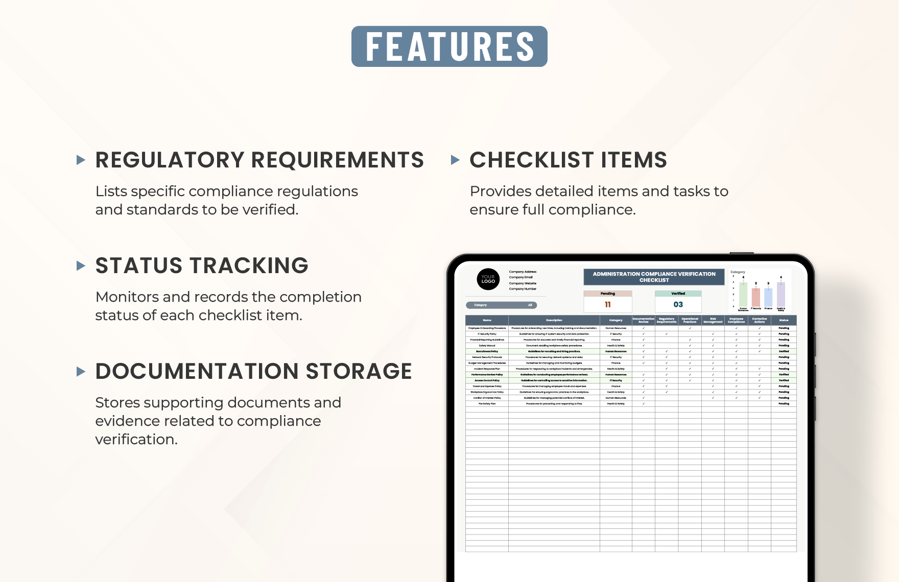 Administration Compliance Verification Checklist Template