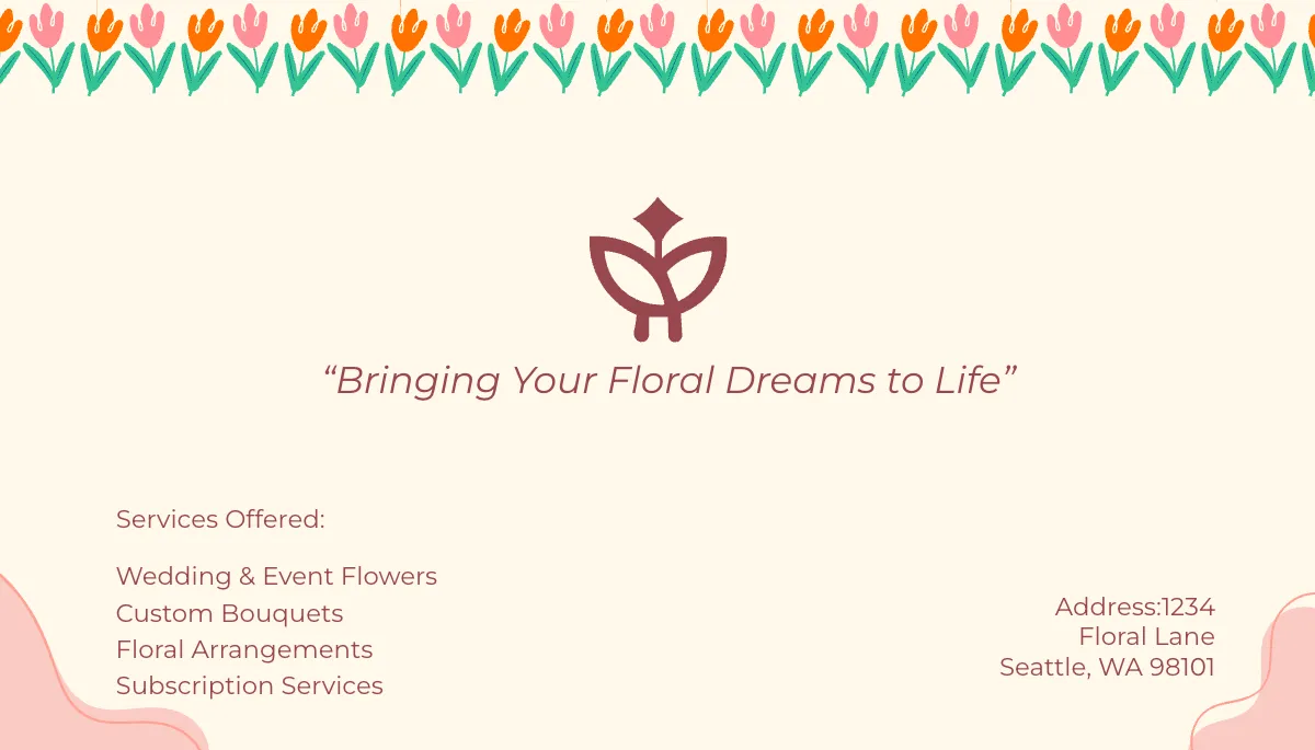 Free Colorful Floral Business Card Template to Edit Online