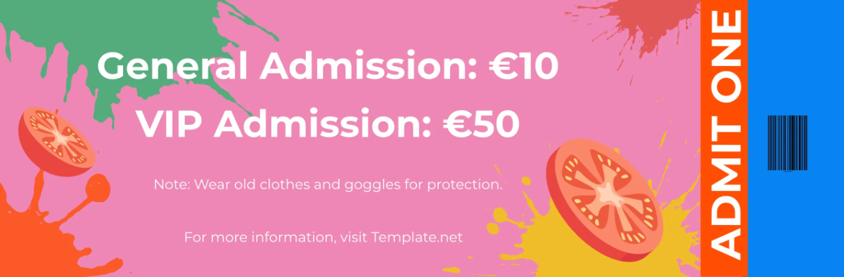 Free La Tomatina Ticket Template to Edit Online