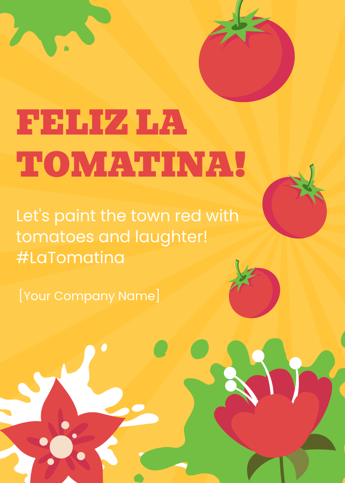 Happy La Tomatina Festival Template - Edit Online & Download