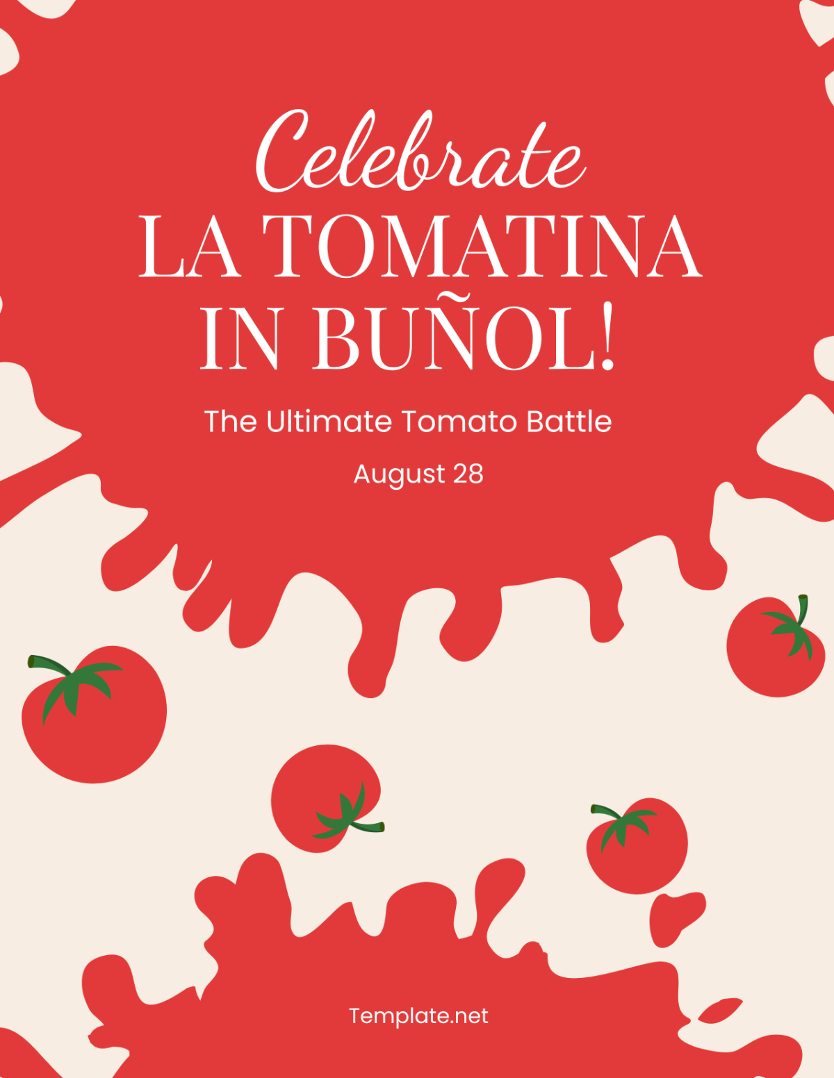 La Tomatina Celebration Bunol Template - Edit Online & Download