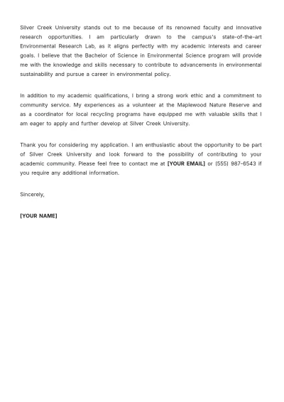 Free Motivation Letter for College Template to Edit Online