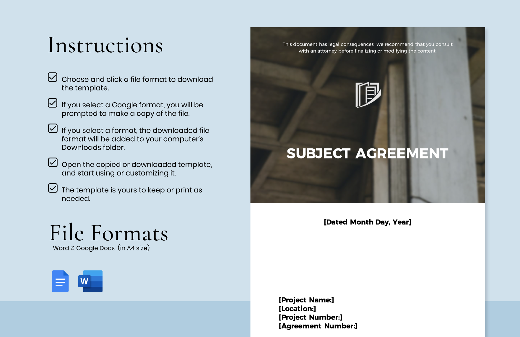 Sample Construction Agreement Template