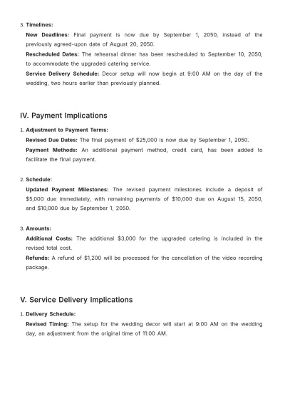 Free Wedding Addendum Template to Edit Online