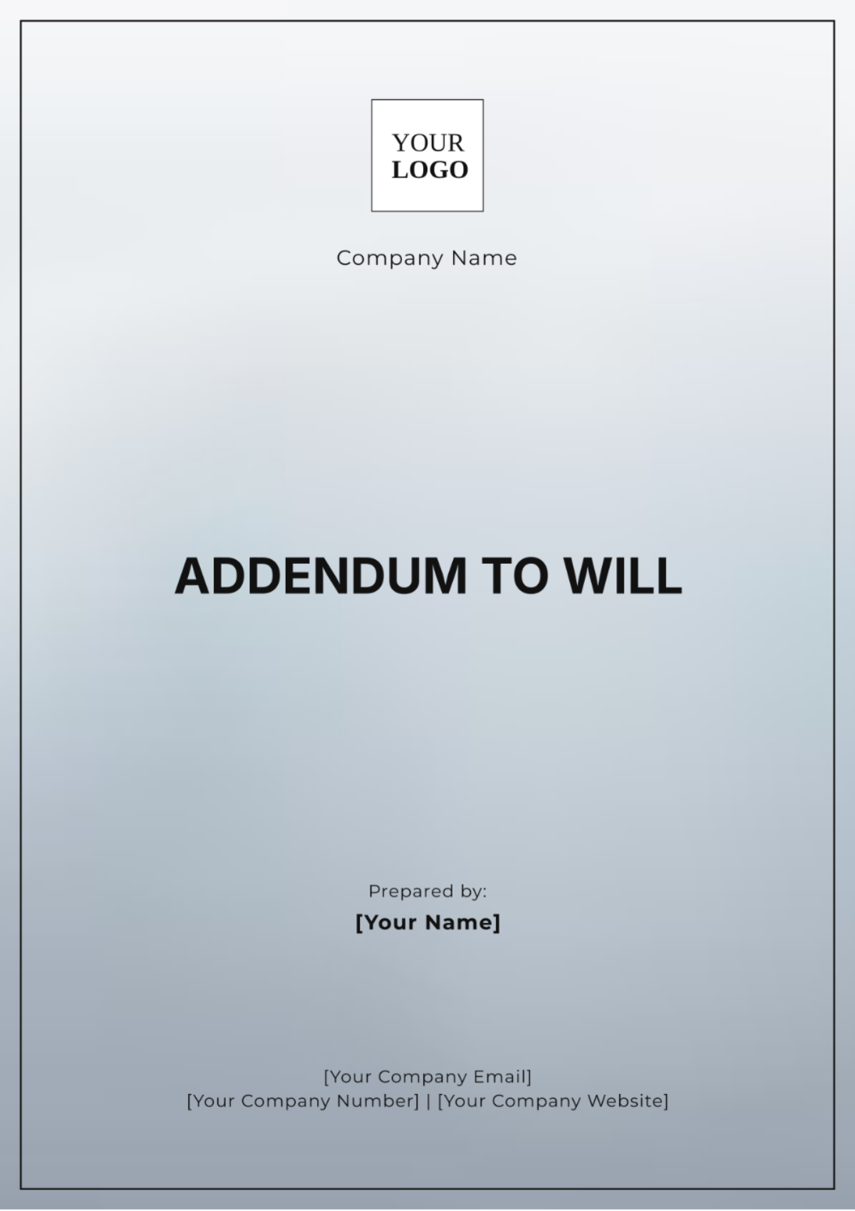 Addendum to Will Template - Edit Online & Download