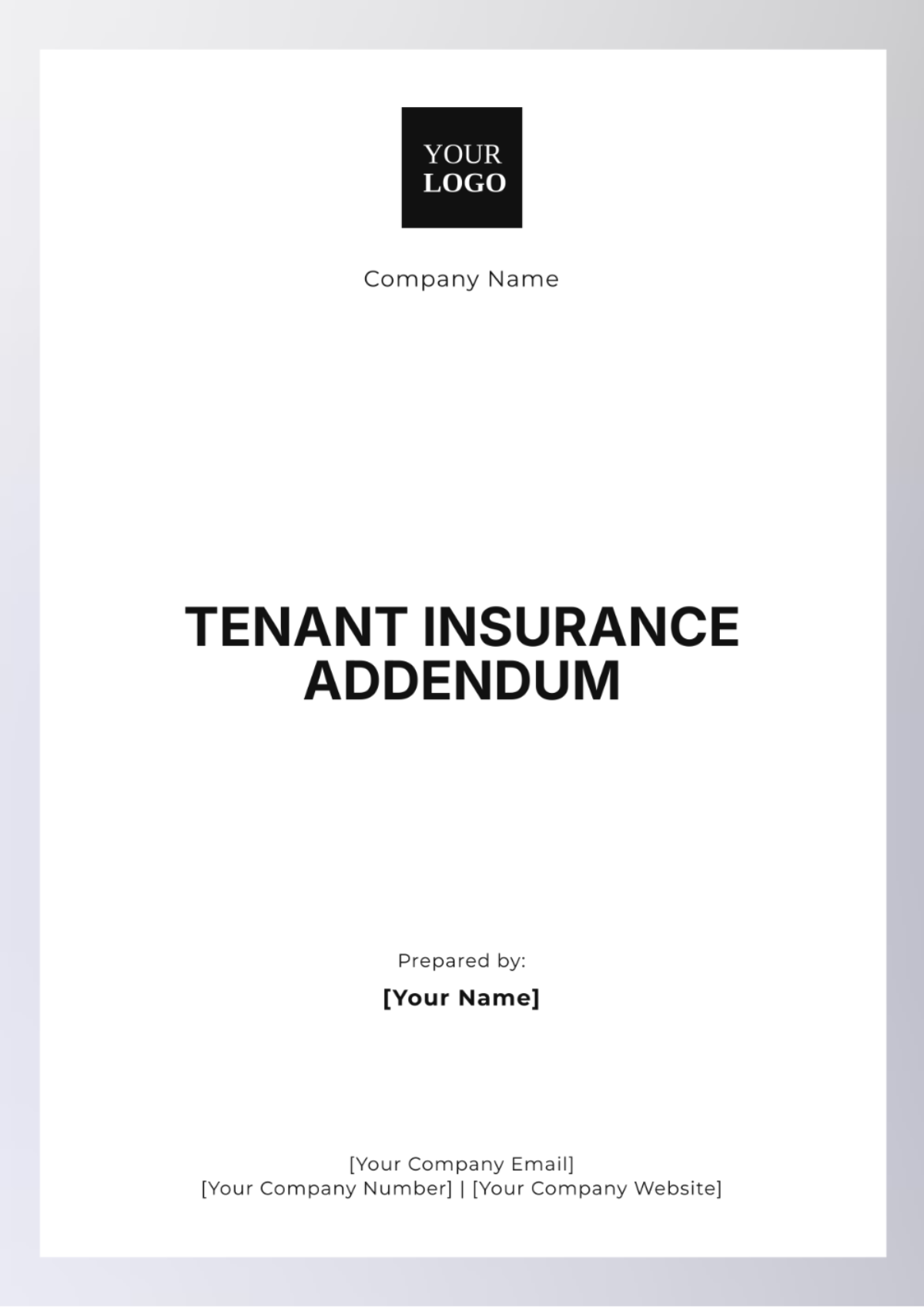 Tenant Insurance Addendum Template - Edit Online & Download