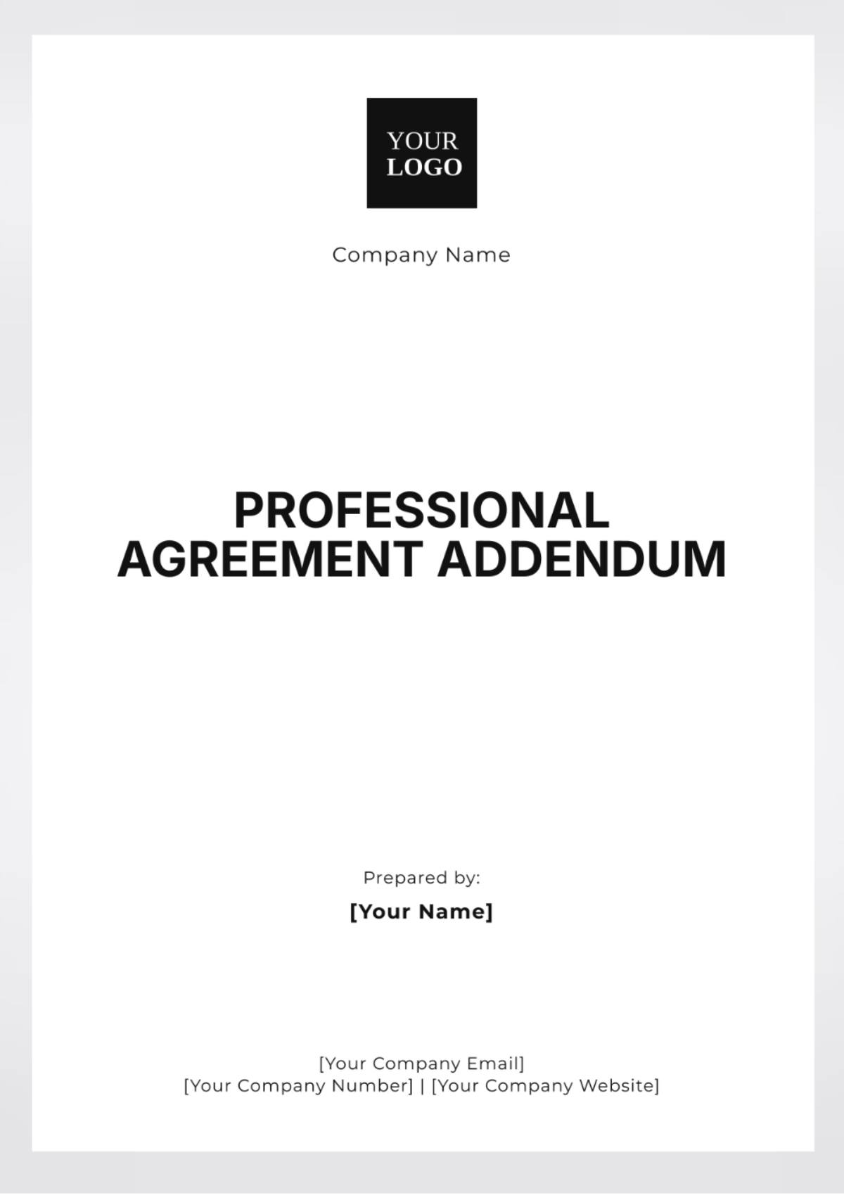 Professional Agreement Addendum Template - Edit Online & Download