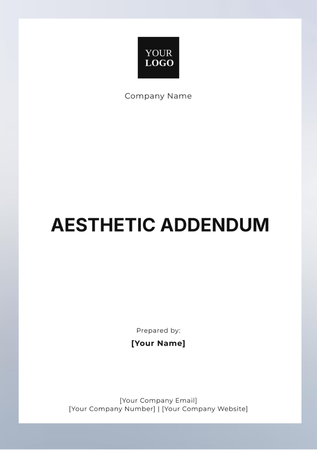 Aesthetic Addendum Template - Edit Online & Download