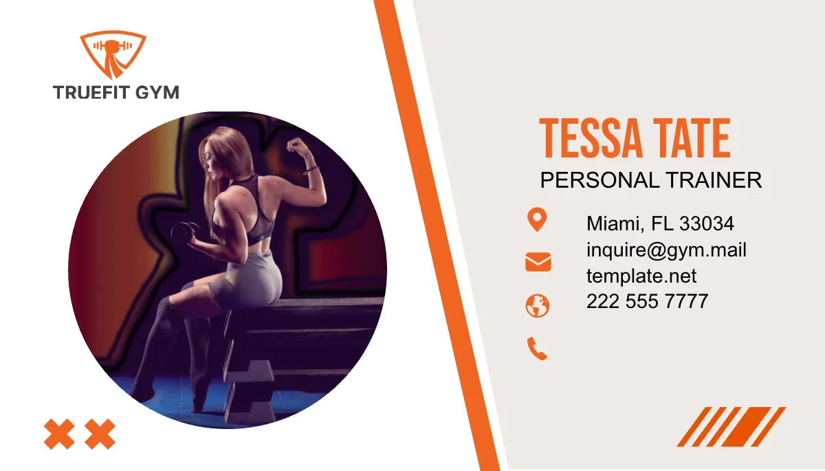 Free Gym Service Business Card Template to Edit Online