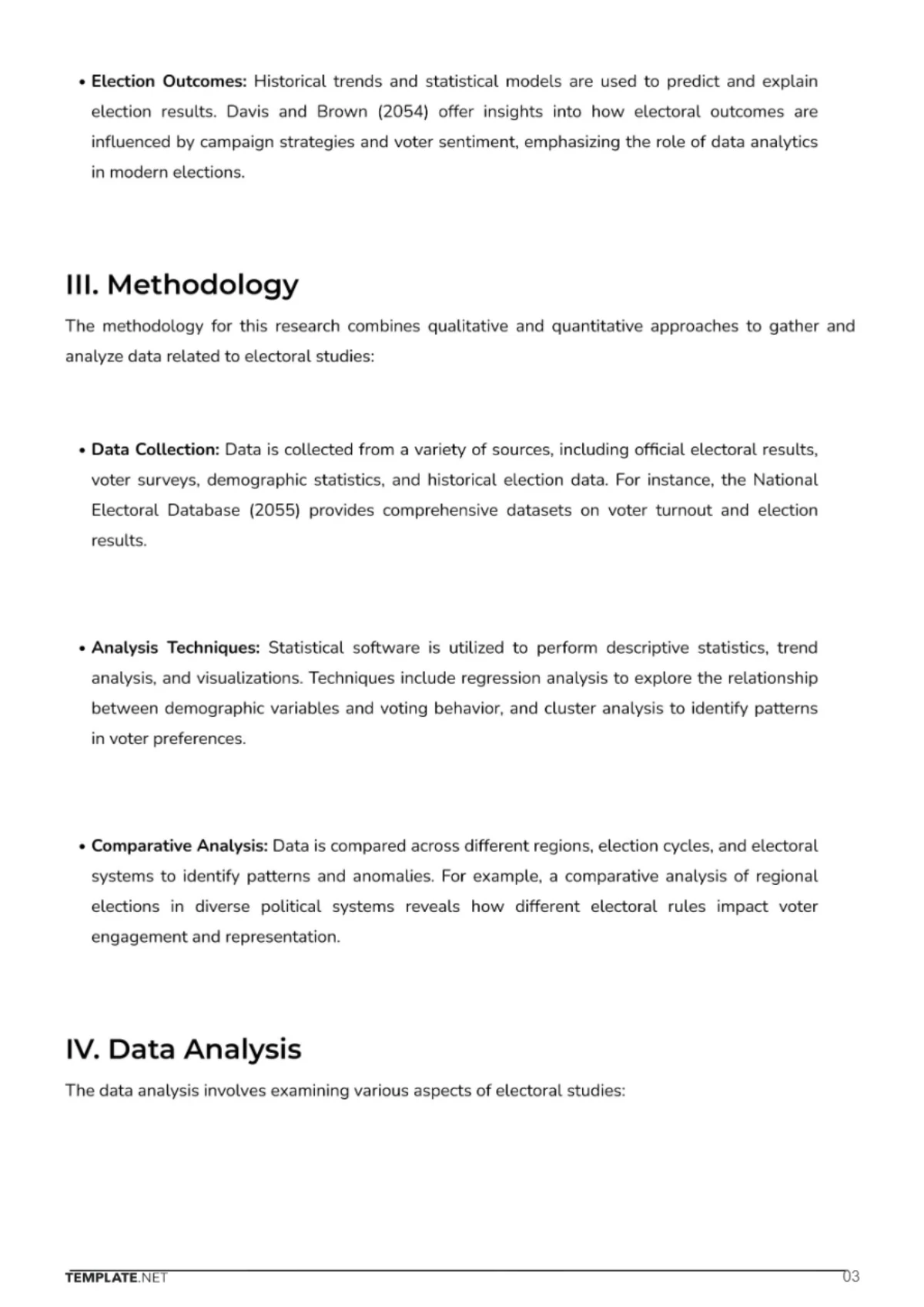Free Electoral Studies Descriptive Research Template to Edit Online