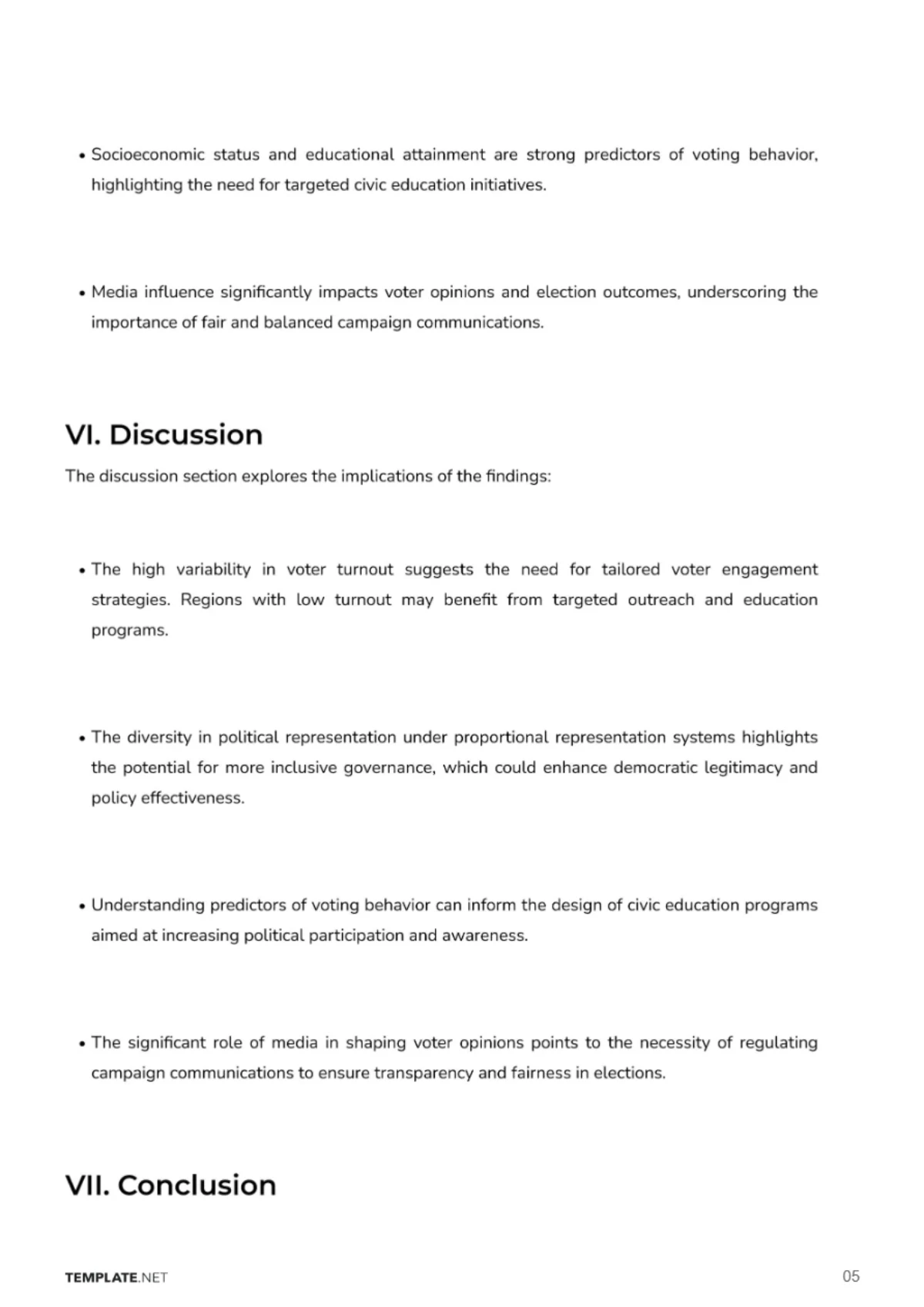 Free Electoral Studies Descriptive Research Template to Edit Online