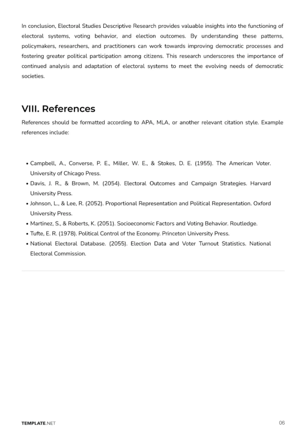 Free Electoral Studies Descriptive Research Template to Edit Online