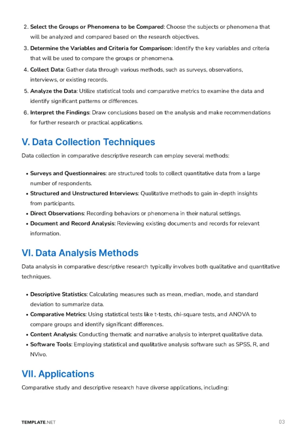 Free Comparative Study Descriptive Research Template to Edit Online