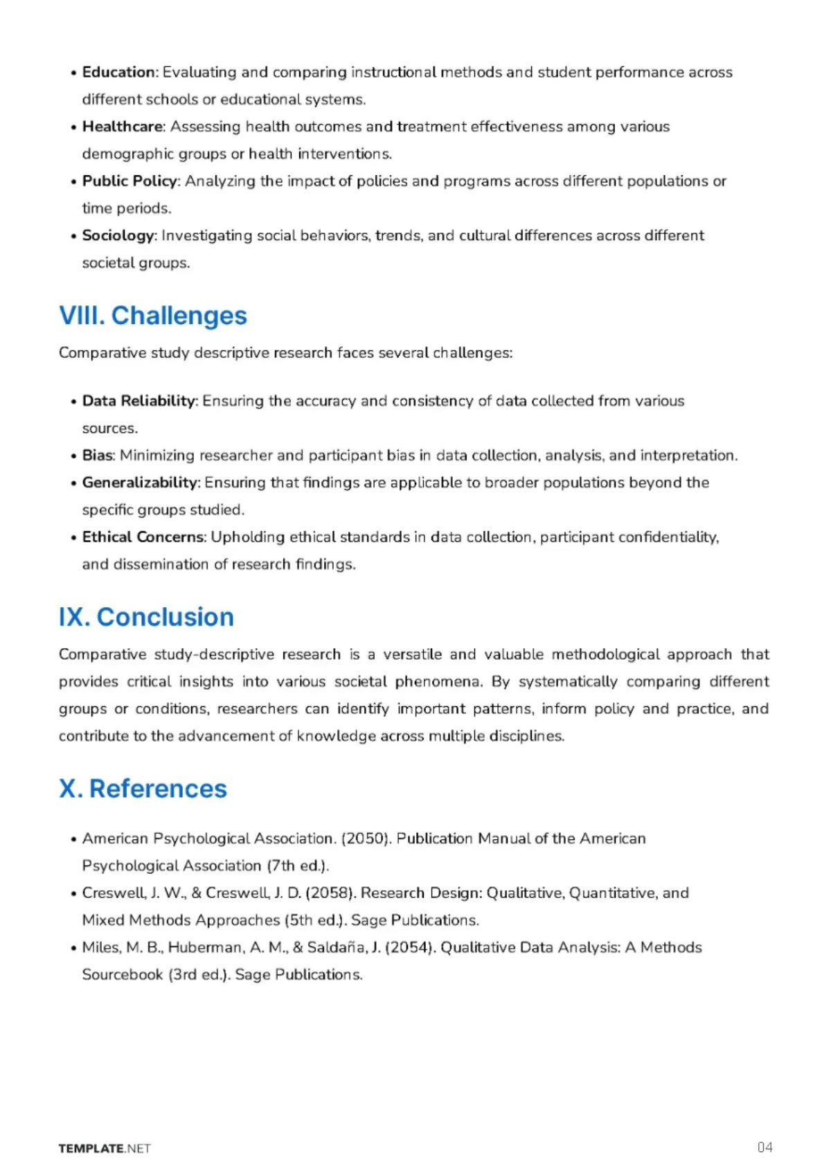 Free Comparative Study Descriptive Research Template to Edit Online