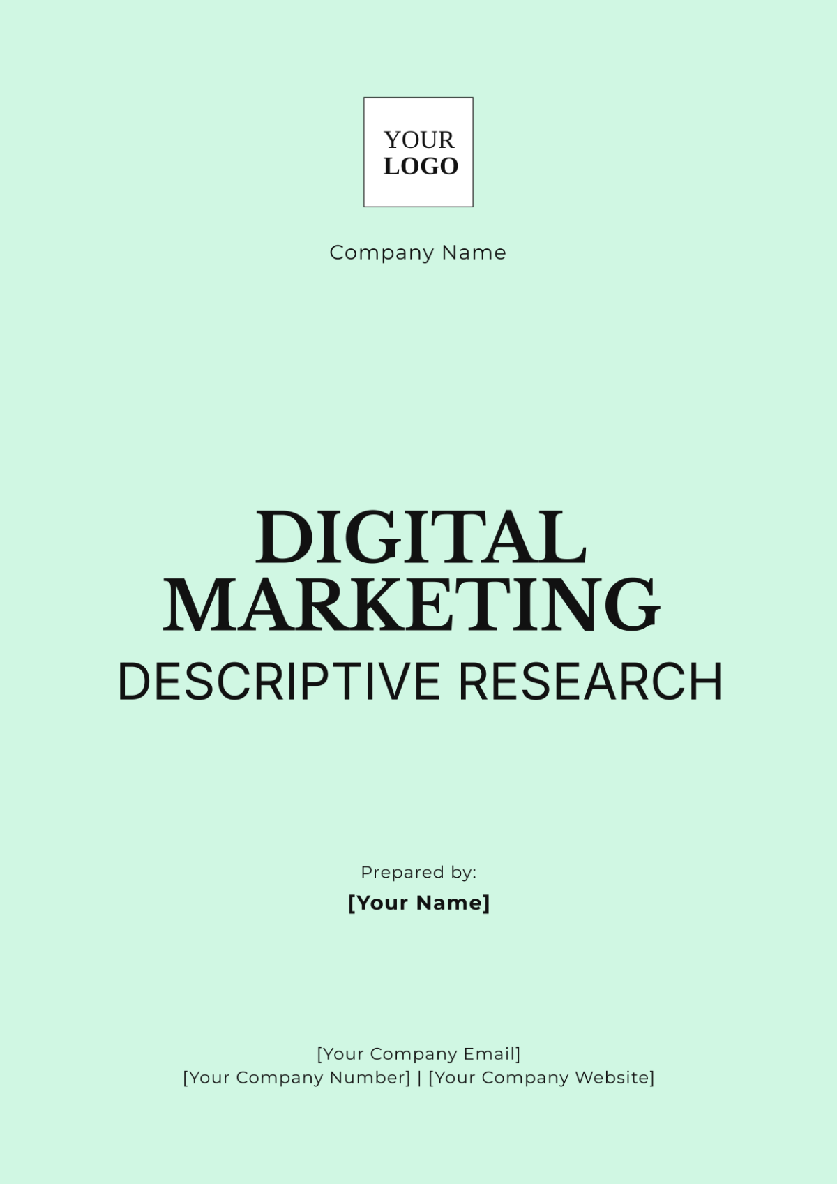 Digital Marketing Descriptive Research Template - Edit Online & Download