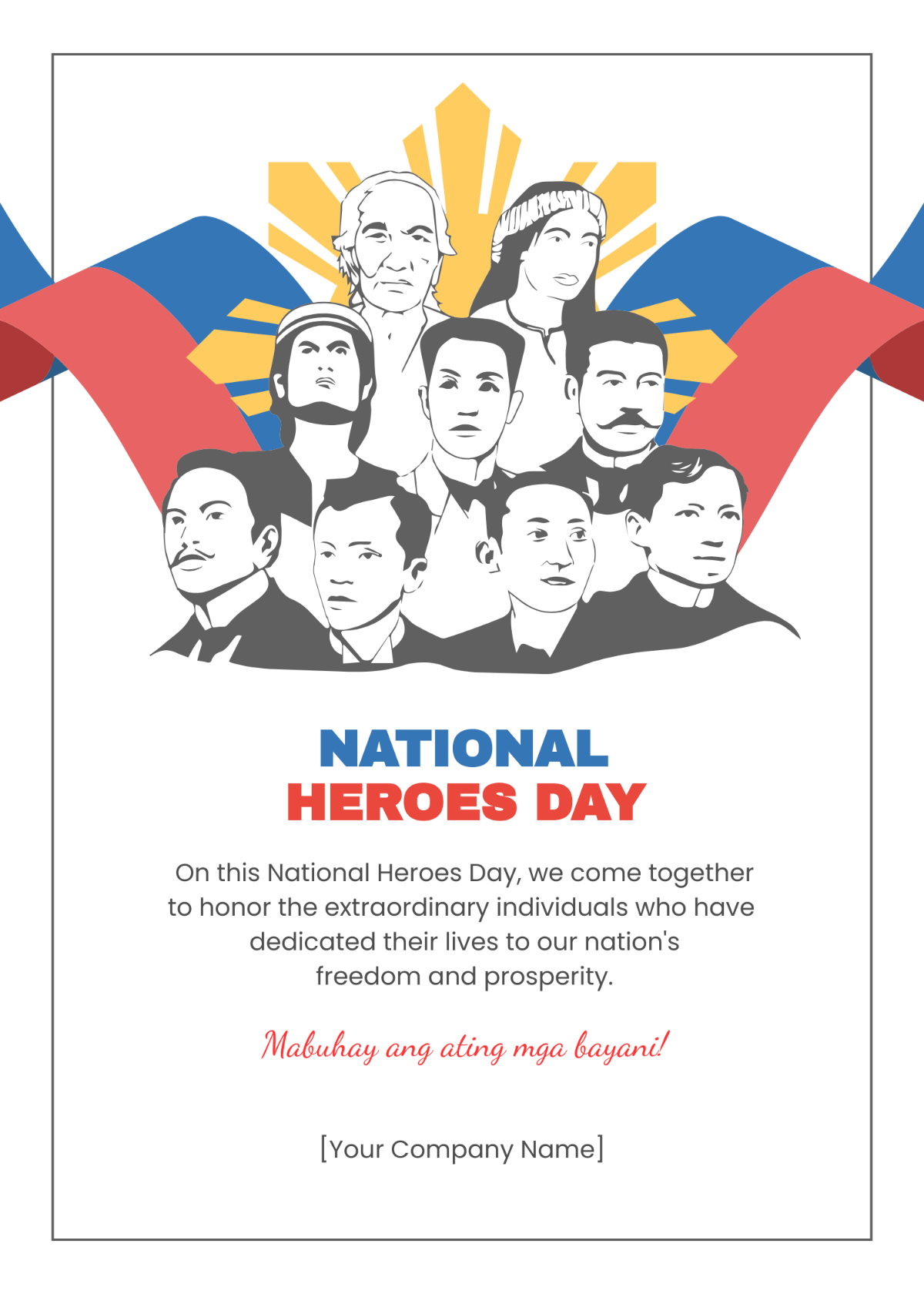 National Heroes Day Message Template - Edit Online & Download