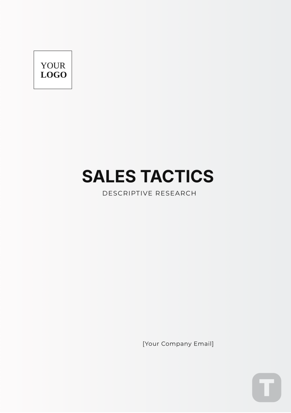 Sales Tactics Descriptive Research Template - Edit Online & Download