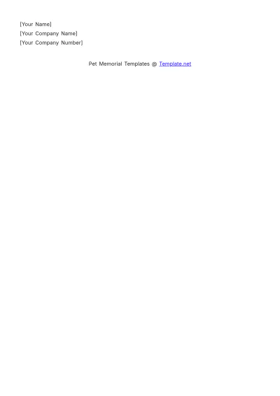 Free National Pet Memorial Day Email Newsletter Template