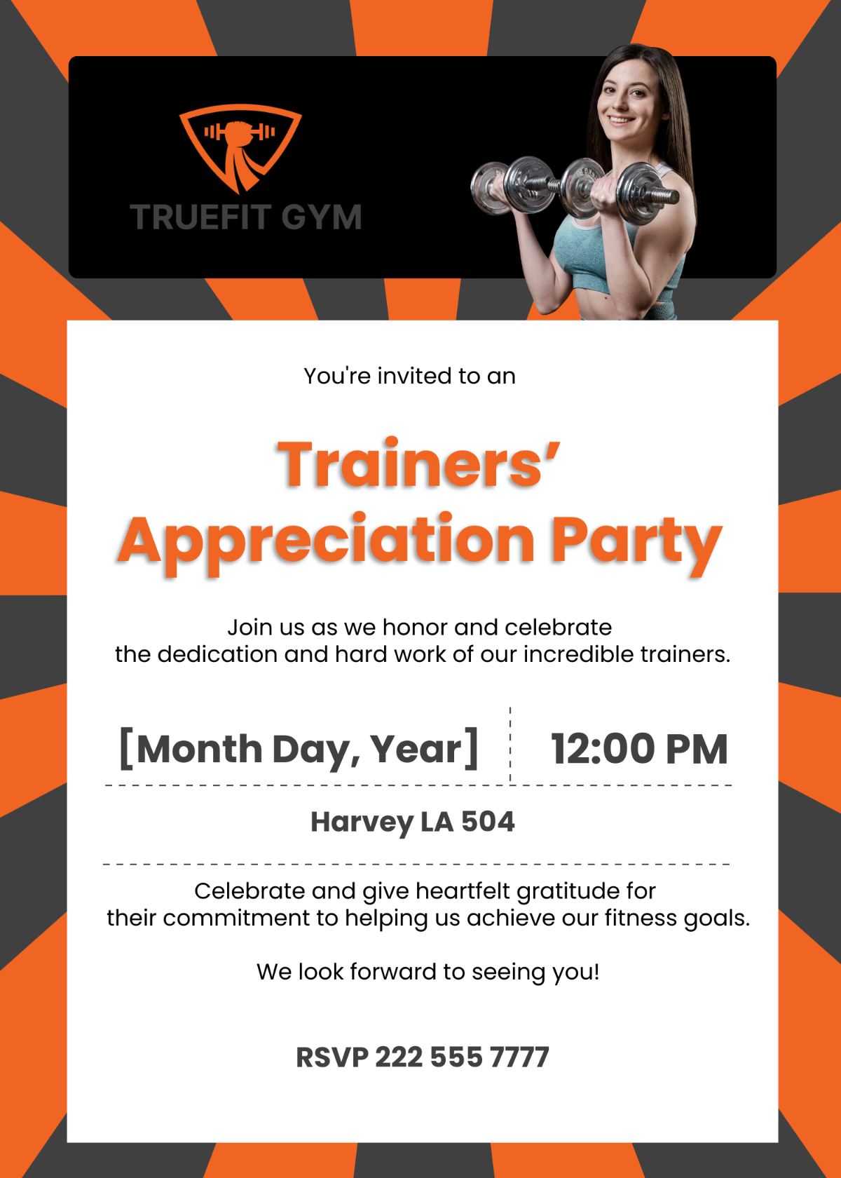 Gym Appreciation Invitation