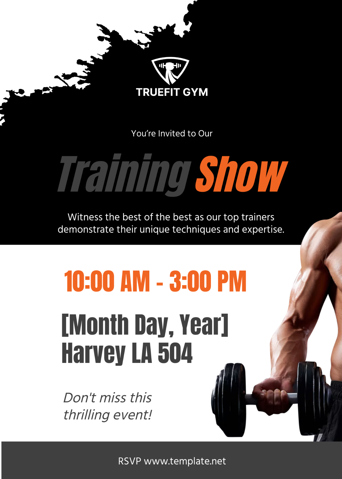 Gym Training Show Invitation