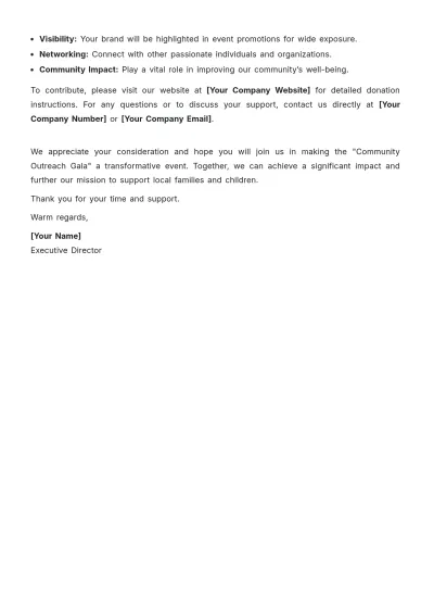 Free Solicitation Letter for Non-Profit Event Template to Edit Online