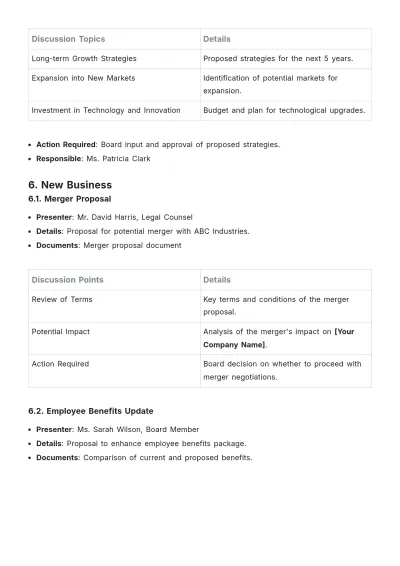 Free Agenda Template to Edit Online