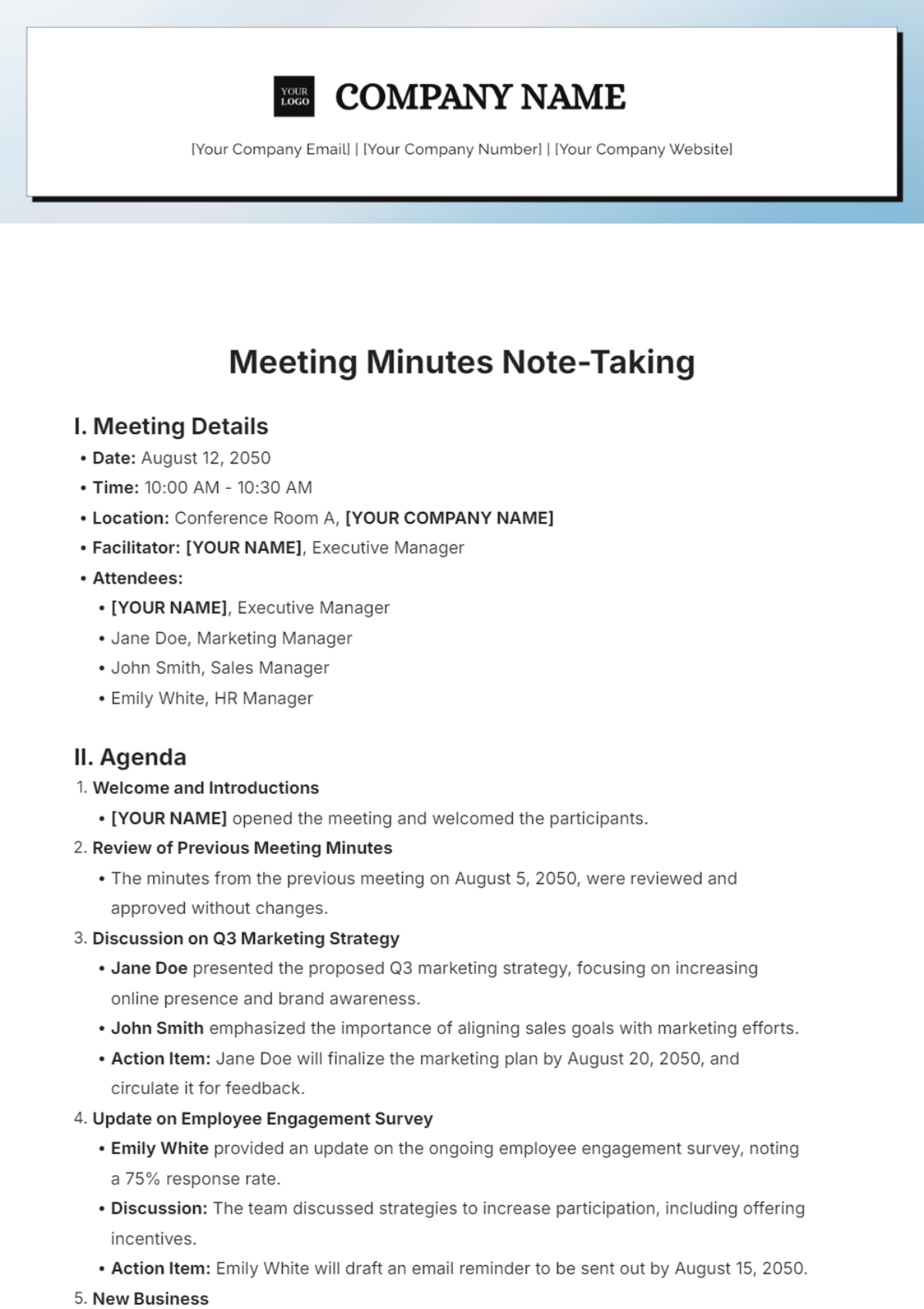 Meeting Minutes Note Taking Template - Edit Online & Download