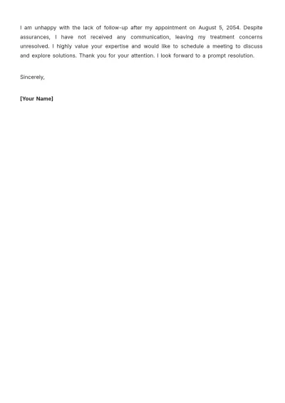 Free Complaint Letter to Doctor Template to Edit Online