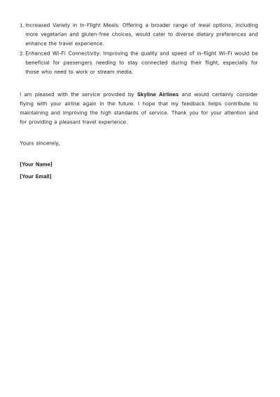 Free Complaint Letter to Airline Template to Edit Online