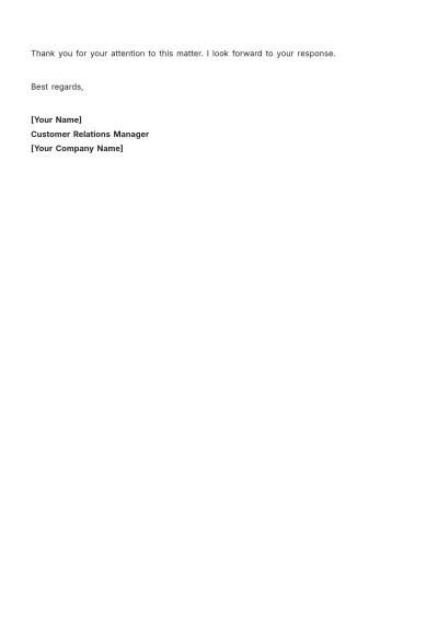 Free Complaint Letter to Company Template to Edit Online