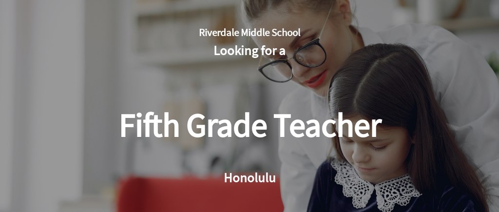 Free Fifth Grade Teacher Job Ad/Description Template.jpe
