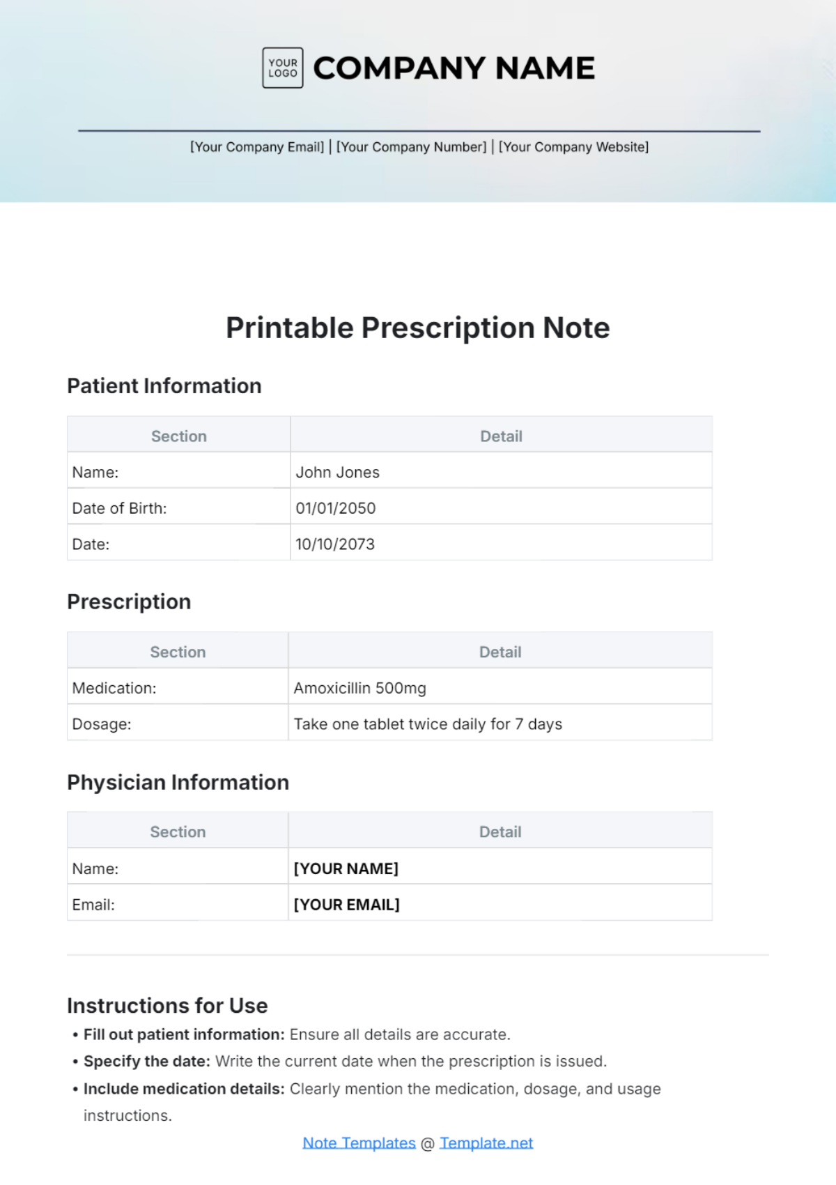 Free Printable Prescription Note Template To Edit Online Free Printable Prescription Note Template To Edit Online