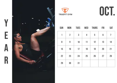 Free Gym Yearly Calendar Template to Edit Online