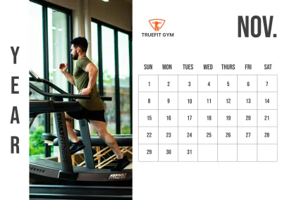 Free Gym Yearly Calendar Template to Edit Online