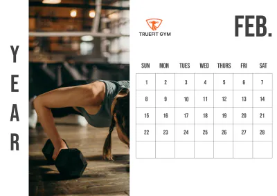 Free Gym Yearly Calendar Template to Edit Online