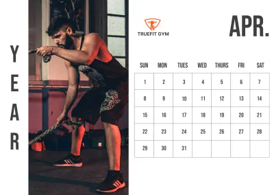 Free Gym Yearly Calendar Template to Edit Online