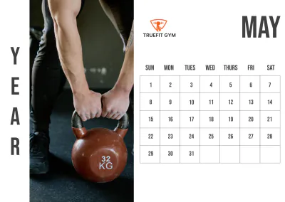 Free Gym Yearly Calendar Template to Edit Online