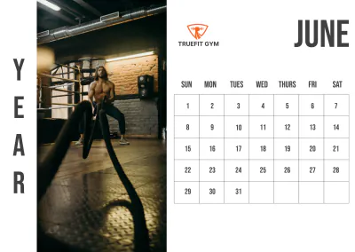 Free Gym Yearly Calendar Template to Edit Online
