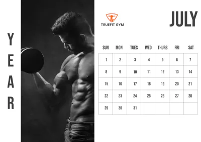 Free Gym Yearly Calendar Template to Edit Online
