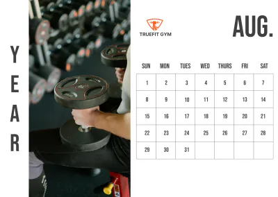 Free Gym Yearly Calendar Template to Edit Online