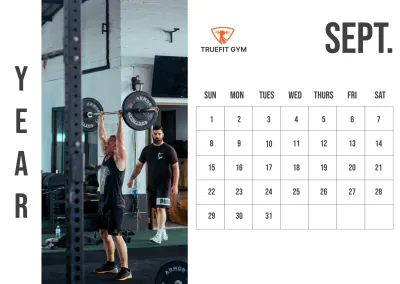 Free Gym Yearly Calendar Template to Edit Online