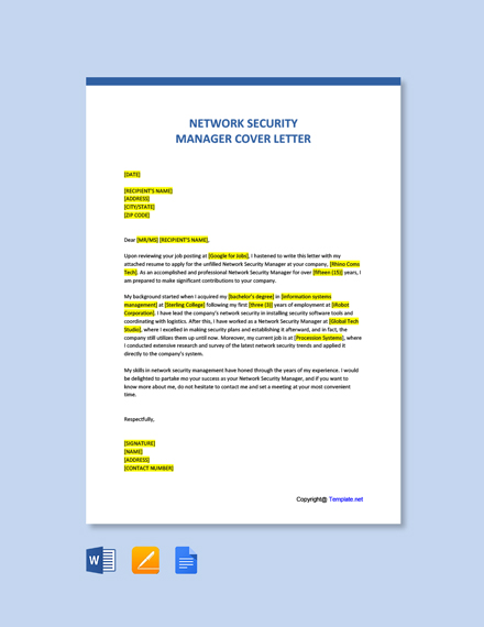 5+ Security Manager Cover Letter Templates - Free Downloads | Template.net
