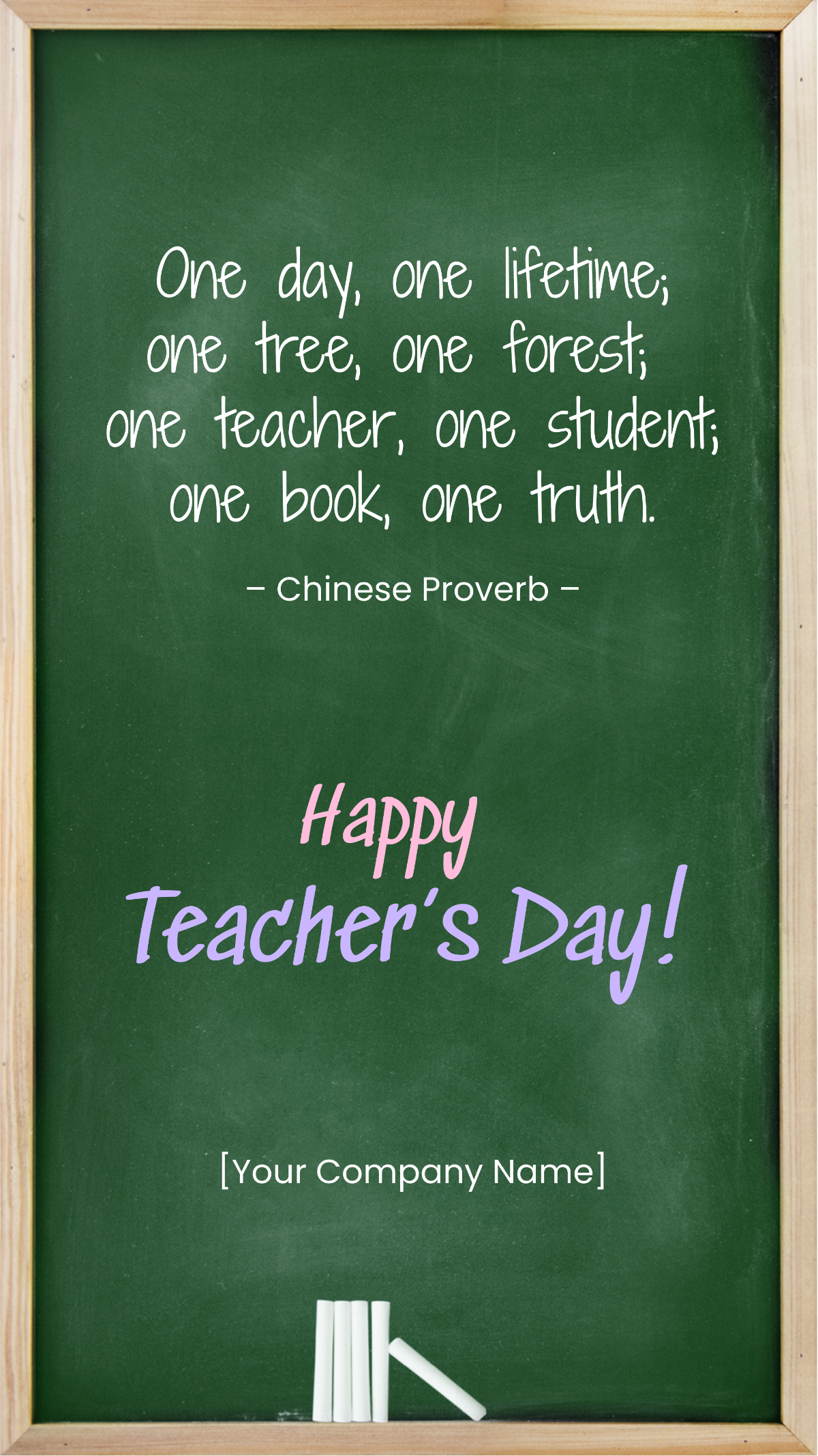 Teachers Day Chinese Quote Template - Edit Online & Download